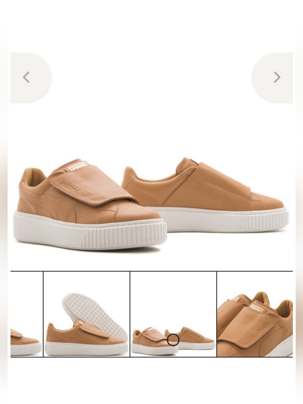 Puma Basket Platform Strap Sneakers In Apple Cinnamon